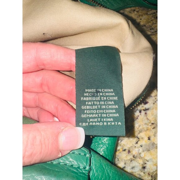 Ralph Lauren Green Pebble Leather Hobo Shoulder Bag Luxury Money Sustainable - Picture 7 of 16